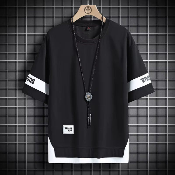 2024 Summer Hip Hop Loose Tshirts Mens Streetwear T-Shirts Casual Classic Short Sleeves Black White Tshirt Tees Oversize 5Xl